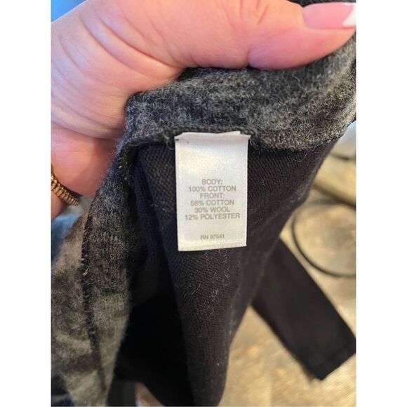 J. Jill Black & Gray Wool Blend Watercolor Argyle Crew Neck Sweater sz S - Picture 8 of 8